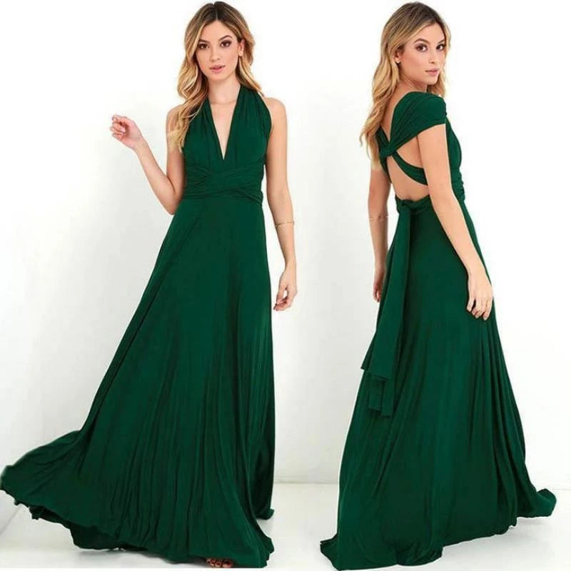 Vestido Longo Feminino Multiuso Para Festa Casamento formatura Casual - Grupo Maldini