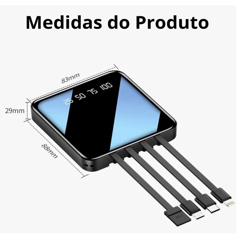 Carregador Portátil Power Bank 10000mAh Carrega 5 Celulares ao Mesmo Tempo - Grupo Maldini